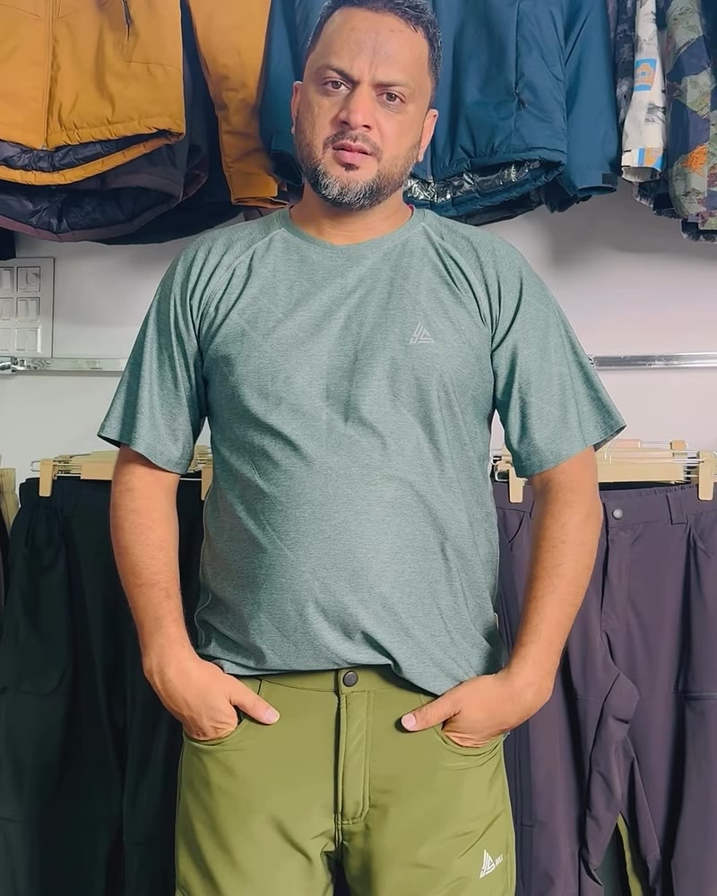 Olive green bonded fleece trekking lower with the YS Hill triangle mark
